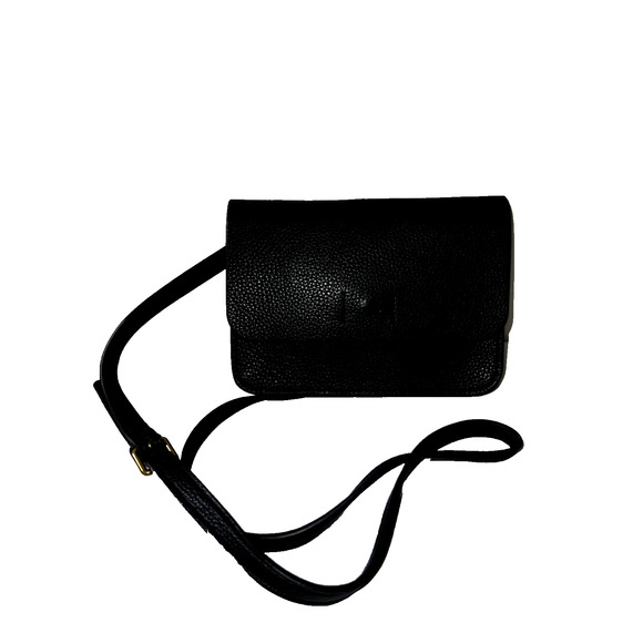 MELROSE And MARKET Purse Black Pebbled Leather Flap Closure Crossbody Bag - Picture 2 of 9